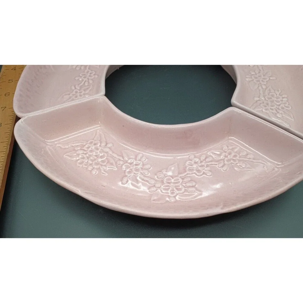 Vintage California Pottery Pink Blossoms Serving Dishes 503-5